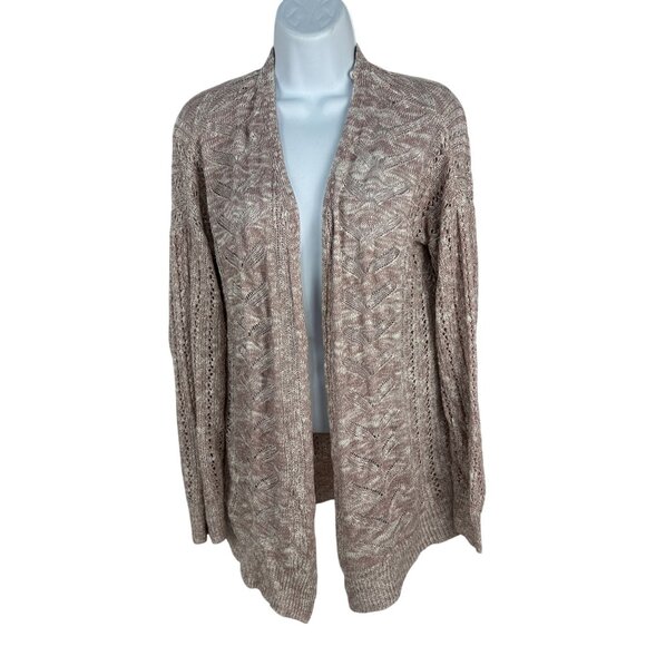 Pink Rose Womens Open Front Cardigan Sweater Size L Cotton/Acrylic Blend - Picture 1 of 6